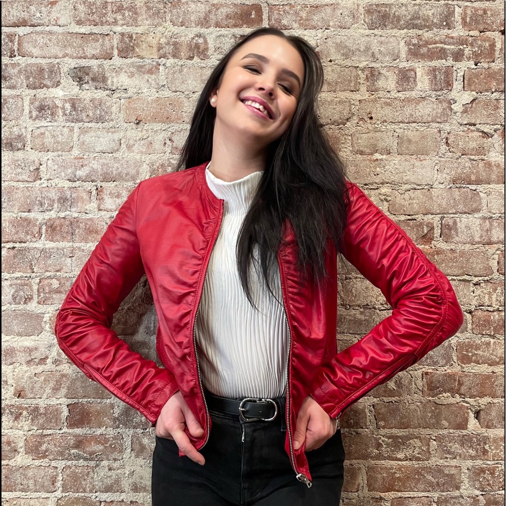 Red Italian Leather Jacket